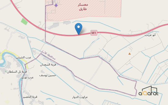 أرض زراعي ٨٠ دونم ٬سند ٢٥ مباشر على خط السريع الدولي بالقرب من سيطرة الصقور٬ طابو أبو غريب