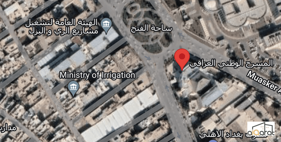 أرض للبيع في الكرادة٬مقابل المسرح الوطني (٦٦٤م²) السعر للمتر ٢٦٠٠دولار