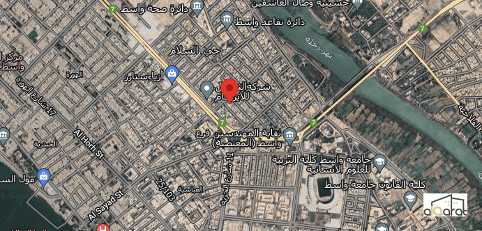 أرض تجاري للبيع في واسط٬الكوت (٥٧٦م²) السعر للمتر ٣مليون دينار