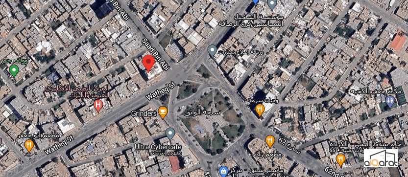 بناية سكنية للإستثمار في الكرادة٬ ساحة الواثق (٩٠٠م²) السعر للمتر ٣٠٠٠دولار