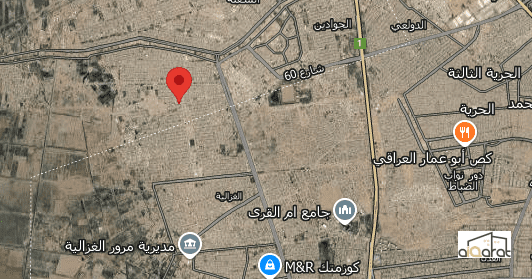 أرض طابو ملك للبيع في الغزالية٬ شارع المركز العام (١٠٠م²) السعر ١٠٥مليون دينار