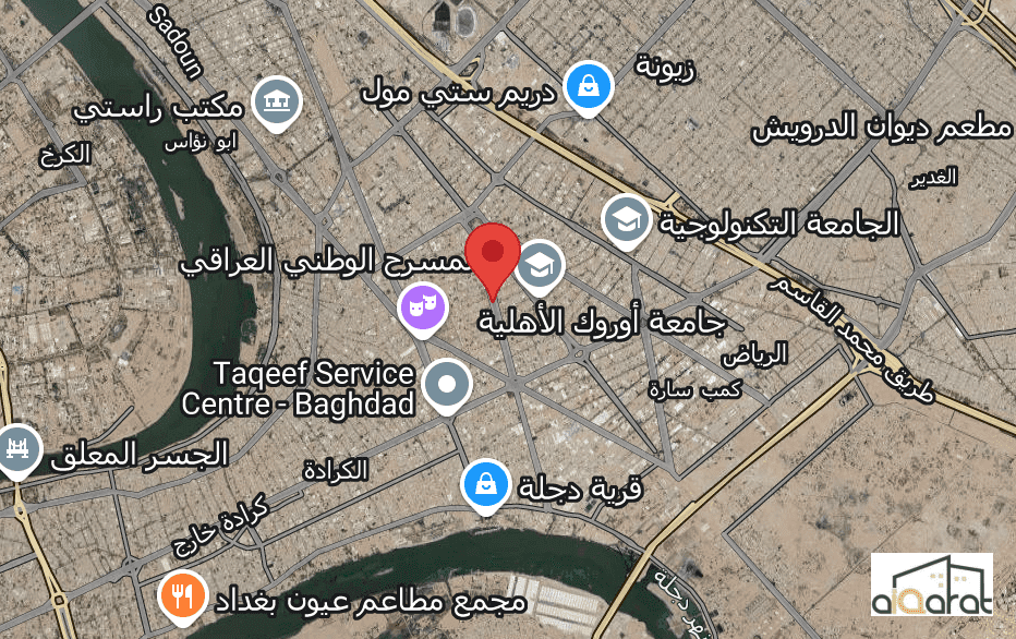 أرض سكني للبيع في الكرادة٬شارع ٤٢ (٦٩٠م²) السعر للمتر ٢٧٠٠دولار