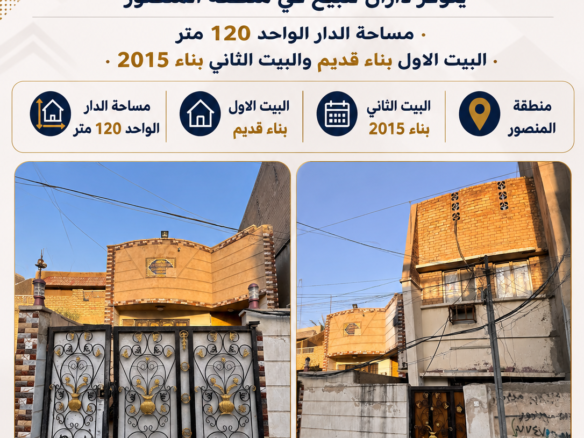 دار للبيع في المنصور- حي دراغ(٢٤٠م²) السعر للمتر ٣٠٠٠دولار